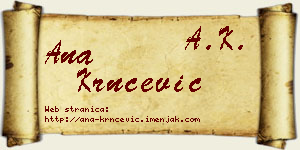 Ana Krnčević vizit kartica